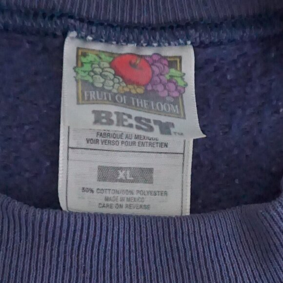 90S Fruit Of The Loom Lavender Wilderness Foxwoods Outdoor Crewneck Sweater XL - Picture 4 of 10